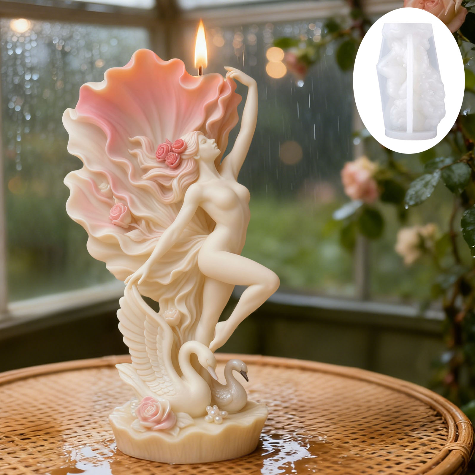 Scented Candle Luxury - قالب شمع راقصة البجعة الأنيق: تنورة
