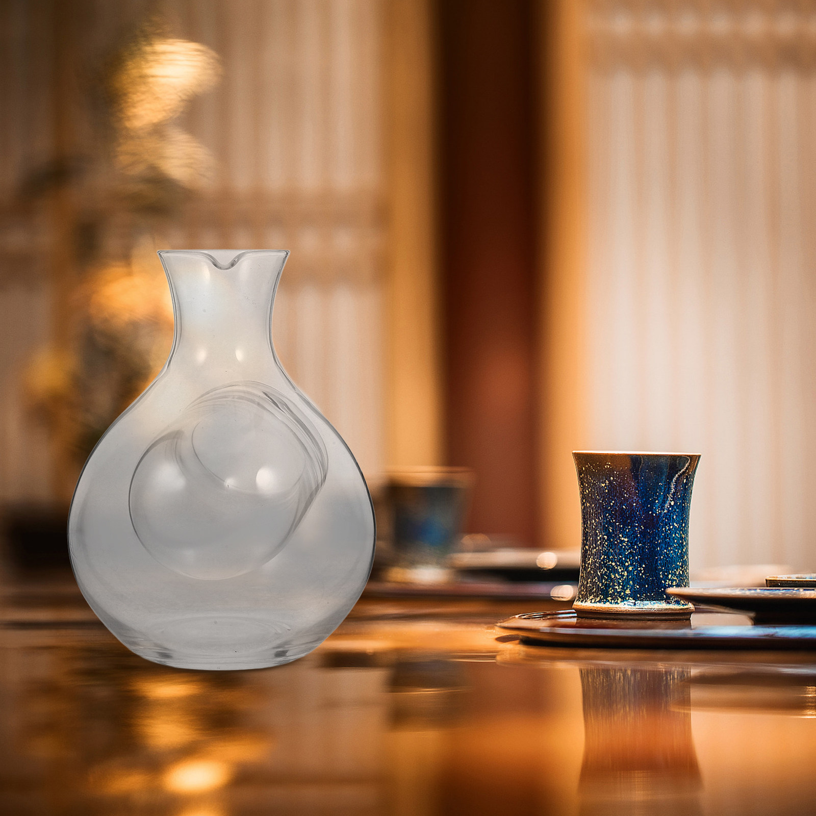 Glass Decanter Whiskey - قارورة نبيذ زجاجية شفافة، زجاجة ويسكي