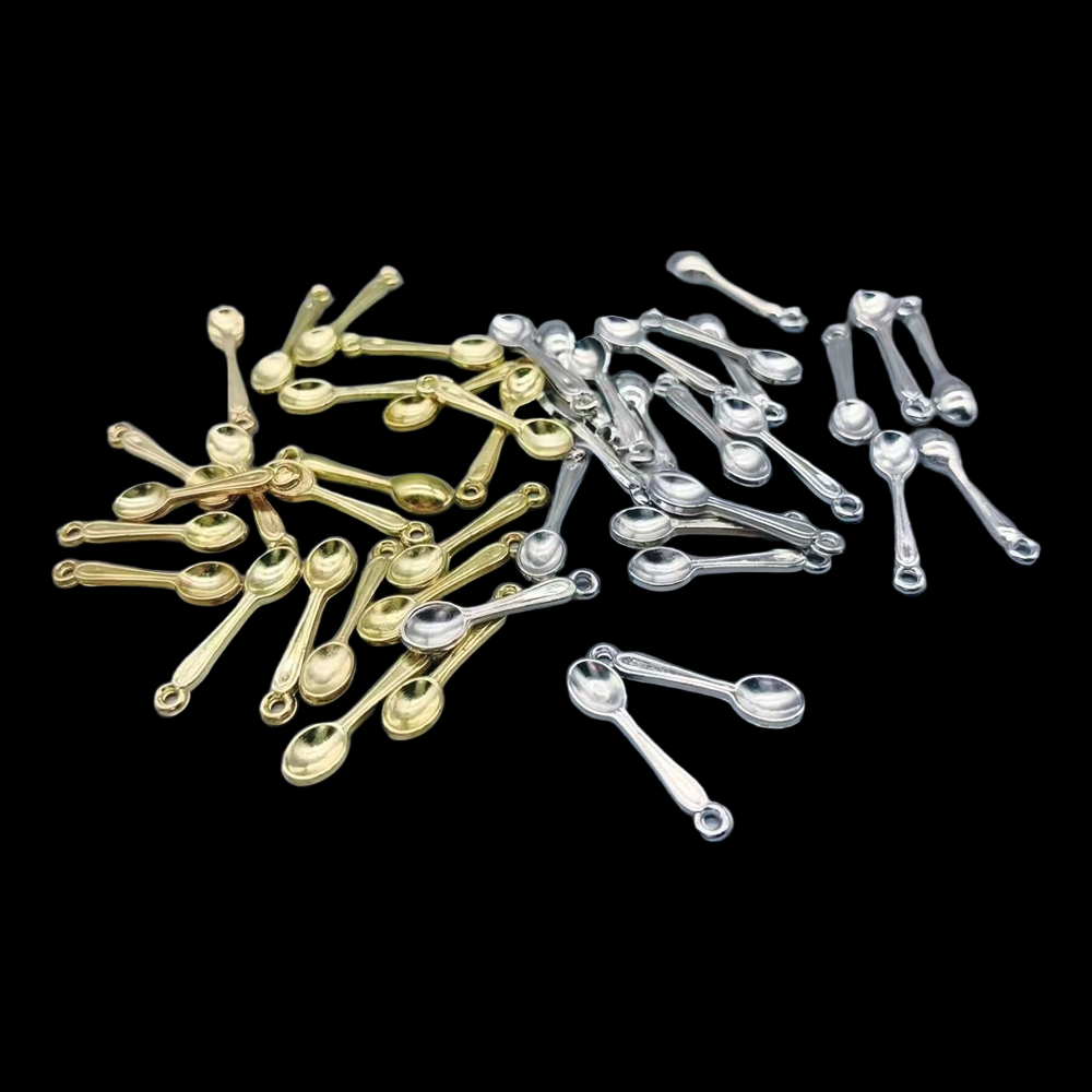 Gold Cutlery Flatware - 100 قطعة ملعقة صغيرة سحر مطلية
