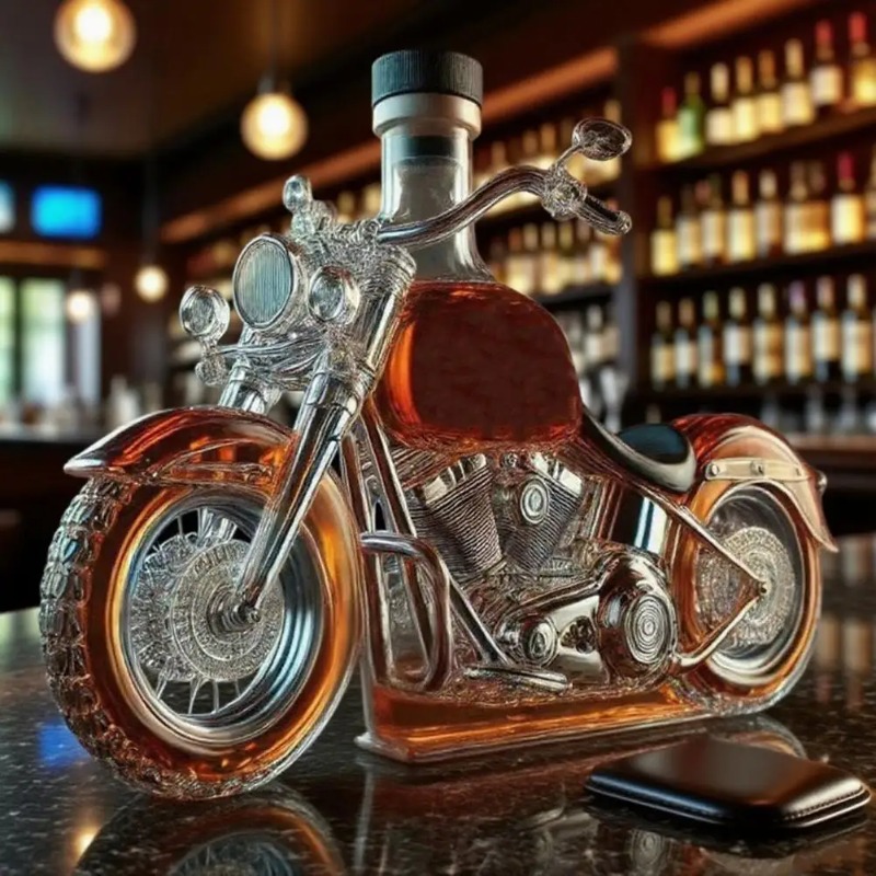 Glass Decanter Whiskey - قارورة ويسكي على شكل دراجة نارية،