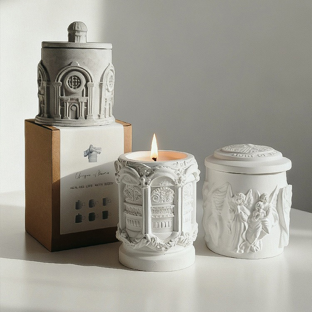 Scented Candle Luxury - شمعة معطرة في كأس من الجبس،