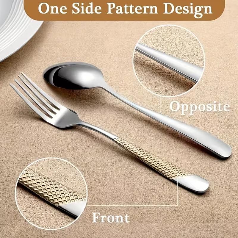 مجموعة أدوات مطبخ جديدة من الف - مراجعة Gold Cutlery Flatware وسعره