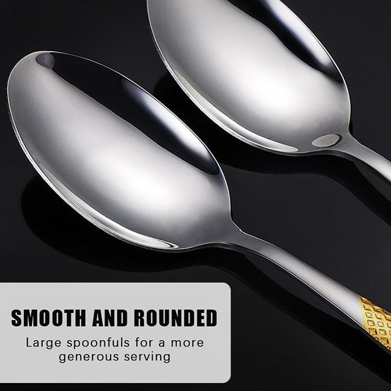 مجموعة أدوات مطبخ جديدة من الف - مراجعة Gold Cutlery Flatware وسعره