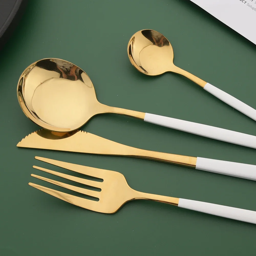 طقم أدوات مائدة 16/24/32/48 قط - مراجعة Gold Cutlery Flatware وسعره