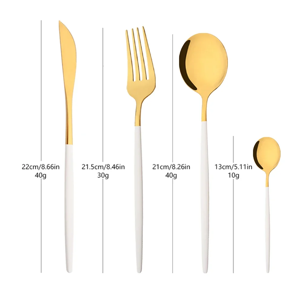 طقم أدوات مائدة 16/24/32/48 قط - مراجعة Gold Cutlery Flatware وسعره