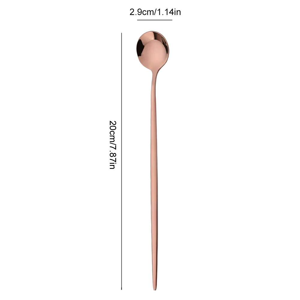 6 قطعة مقبض طويل ملعقة ثلج الق - مراجعة Gold Cutlery Flatware وسعره