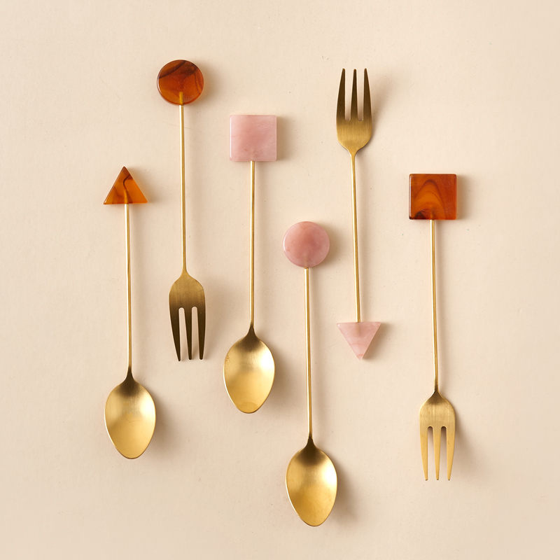 4 قطعة الفولاذ المقاوم للصدأ م - مراجعة Gold Cutlery Flatware وسعره