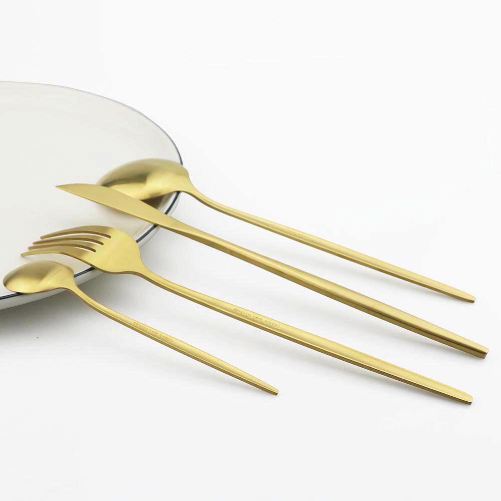 ملعقة صغيرة من الفولاذ المقاوم - مراجعة Gold Cutlery Flatware وسعره