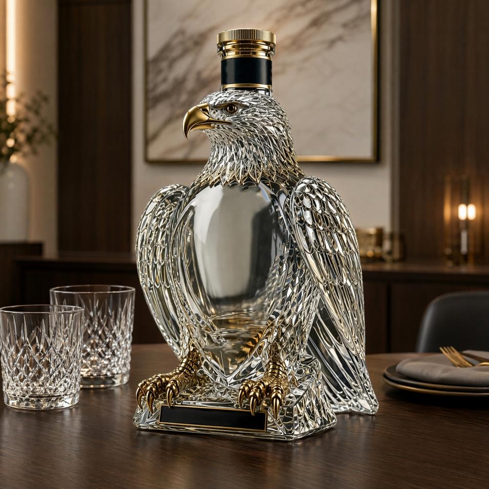 قارورة ويسكي بتصميم النسر سعة  - مراجعة Glass Decanter Whiskey وسعره