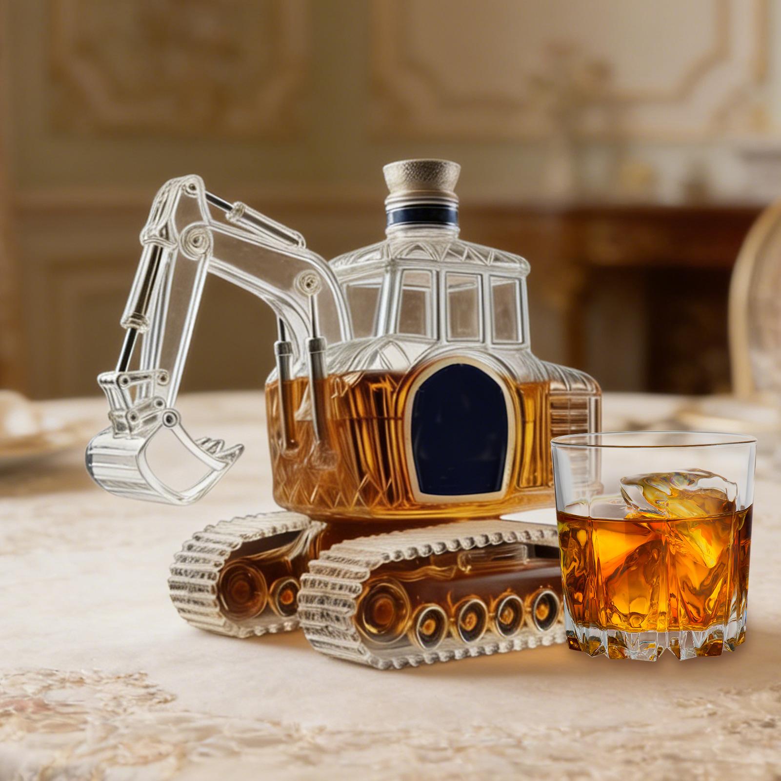 قارورة ويسكي على شكل حفارة ثقي - مراجعة Glass Decanter Whiskey وسعره