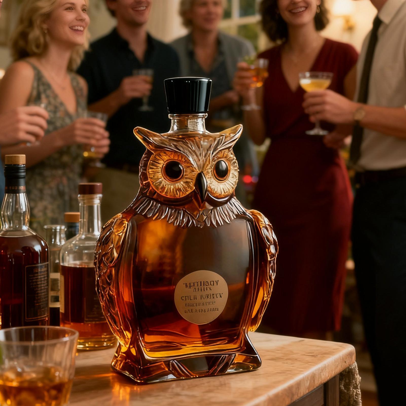 قارورة زجاجية على شكل بومة للب - مراجعة Glass Decanter Whiskey وسعره